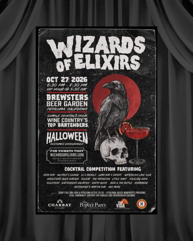 Bird & the Bottle is headed to Wizards of Elixirs! 🧙‍♂️🍸
Our star bar team is stepping up to the challenge, joining some of Wine Country’s top bartenders for a night of handcrafted cocktails and friendly competition.
Join us October 27 from 6:30–8:30 PM at Brewsters Beer Garden to taste the competition, cast your vote for the People’s Choice Award, and cheer on Team Bird!
Even better, proceeds benefit Petaluma nonprofits Una Vida and Petaluma Active 20/30. Come drink for a good cause and help us bring home some bragging rights. 🏆
Ticket link in bio!